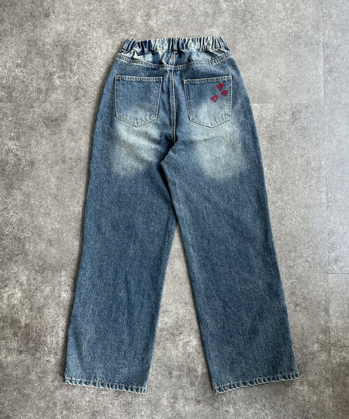 CPCM(シーピーシーエム)の「刺繍デニムパンツ(デニムパンツ・レディース・ピンク/サックスブルー/ブラック/ブルー・SMALL/LARGE/MEDIUM)」の19枚目の写真