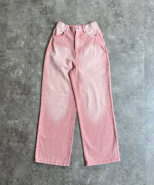 CPCM(シーピーシーエム)の「刺繍デニムパンツ(デニムパンツ・レディース・ピンク/サックスブルー/ブラック/ブルー・SMALL/LARGE/MEDIUM)」の9枚目の写真
