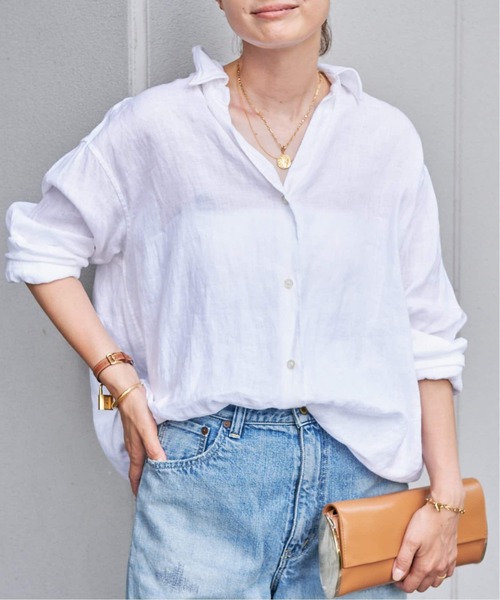 美品　ドゥーズィエムクラス リネンワイヤーウォッシュシャツ ブルー LINEN DEUXIEME CLASSE - 極美品✨ドゥーズィエムクラス ワイヤー