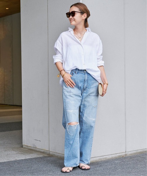 DEUXIEME CLASSE - 24ss Deuxieme Classe リネン ウォッシュシャツ ブルー 追加*リネン ウォッシュシャツ（シャツ／ブラウス）｜Deuxieme