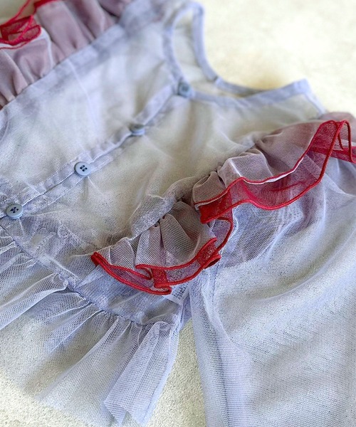 A BOND(アボンド)の「チュール2wayラッフルブラウス(シャツ/ブラウス・キッズ・ブラック/ラベンダー・100/120/110/90/130)」の13枚目の写真