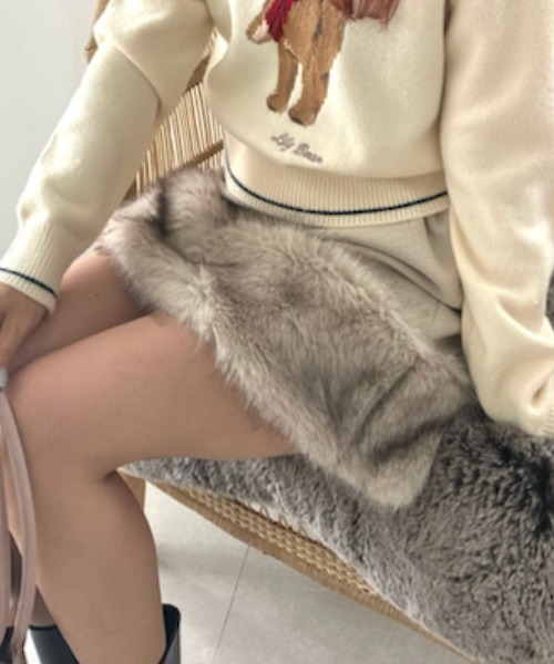 LILY BROWN（リリーブラウン）の「エコファーミニスカショーパン（その他パンツ・レディース・ブラウン/グレー/アイボリー・0/1）」の2枚目の写真