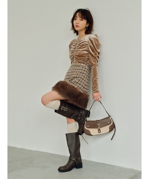 LILY BROWN（リリーブラウン）の「エコファーミニスカショーパン（その他パンツ・レディース・ブラウン/グレー/アイボリー・0/1）」の4枚目の写真