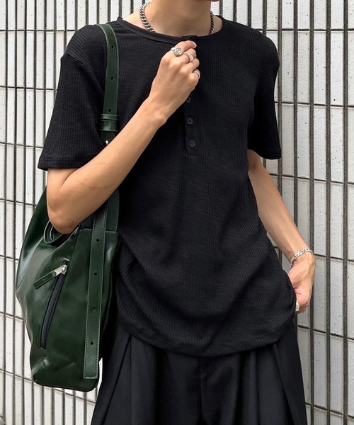ルーズ ヘンリーネック Tシャツ ストリート 韓国 夏 2色 hr9789 楽天市場】Tシャツ レディース 半袖 ヘンリーネック Uネック