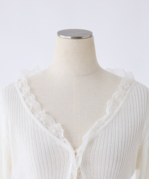 one after another NICE CLAUP（ワンアフターアナザーナイスクラップ）の「レースボレロカーディガン（カーディガン/ボレロ・レディース・ピンク/モカ/オフホワイト/ブラック・FREE）」の14枚目の写真