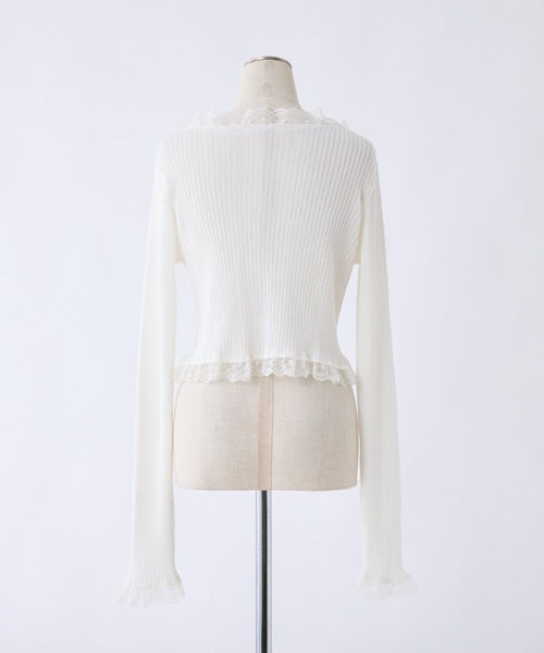 one after another NICE CLAUP（ワンアフターアナザーナイスクラップ）の「レースボレロカーディガン（カーディガン/ボレロ・レディース・ピンク/モカ/オフホワイト/ブラック・FREE）」の13枚目の写真