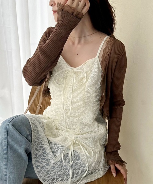 カーディガン ボレロ シアーボレロカーディガン/sheer bolero cardigan（カーディガン