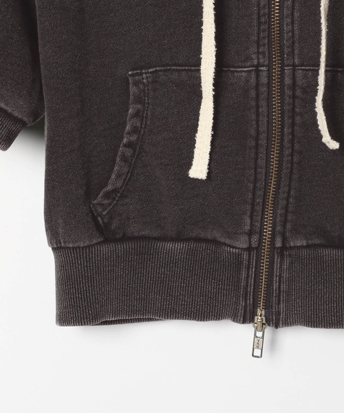 Heather（ヘザー）の「WZIPフーディ（半袖）　139132（パーカー・レディース・スミクロ/オートミール/グレー・FREE）」の8枚目の写真