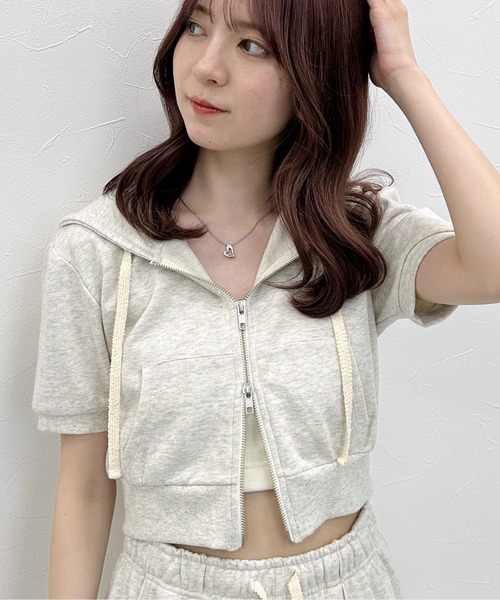 Heather（ヘザー）の「WZIPフーディ（半袖） 139132（パーカー