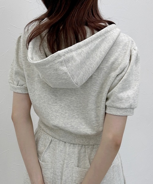 Heather（ヘザー）の「WZIPフーディ（半袖）　139132（パーカー・レディース・スミクロ/オートミール/グレー・FREE）」の21枚目の写真