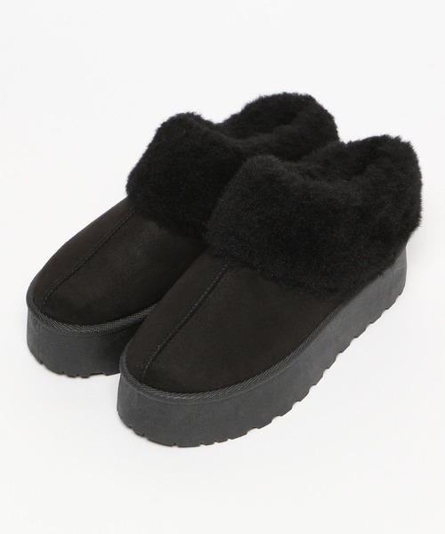 GLOBAL WORK（グローバルワーク）の「厚底ムートンサボ/AND YUA ANY/131641（ブーツ・キッズ・ブラック/キャメル・LARGE/MEDIUM）」の11枚目の写真