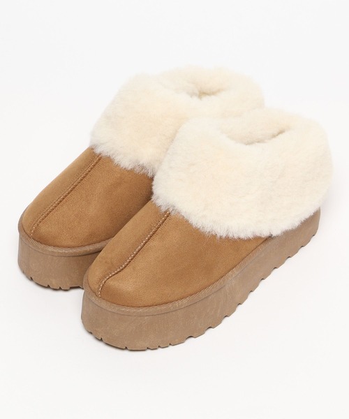 GLOBAL WORK（グローバルワーク）の「厚底ムートンサボ/AND YUA ANY/131641（ブーツ・キッズ・ブラック/キャメル・LARGE/MEDIUM）」の12枚目の写真