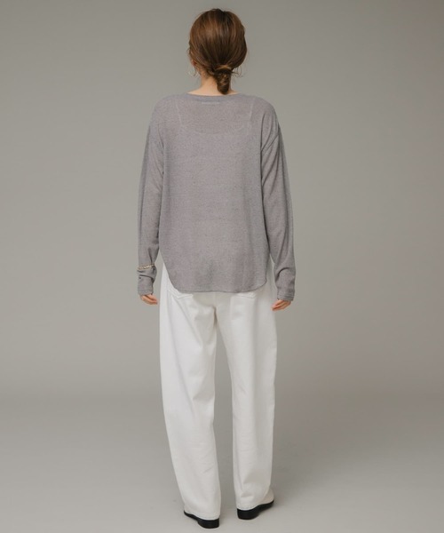 URBAN RESEARCH Sonny Label（アーバンリサーチサニーレーベル）の「シアーワッフルロングTシャツ（Tシャツ/カットソー・レディース・グレー/ホワイト系その他/イエロー・FREE）」の22枚目の写真