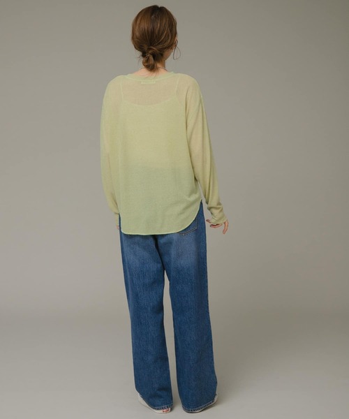 URBAN RESEARCH Sonny Label（アーバンリサーチサニーレーベル）の「シアーワッフルロングTシャツ（Tシャツ/カットソー・レディース・グレー/ホワイト系その他/イエロー・FREE）」の15枚目の写真