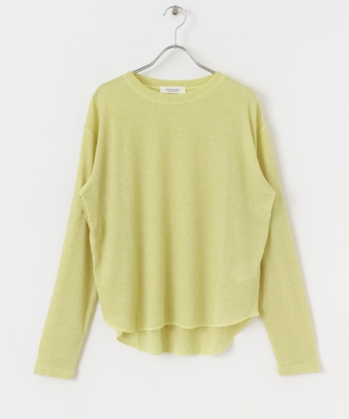 URBAN RESEARCH Sonny Label（アーバンリサーチサニーレーベル）の「シアーワッフルロングTシャツ（Tシャツ/カットソー・レディース・グレー/ホワイト系その他/イエロー・FREE）」の9枚目の写真