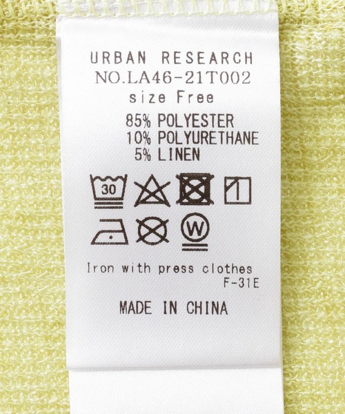 URBAN RESEARCH Sonny Label（アーバンリサーチサニーレーベル）の「シアーワッフルロングTシャツ（Tシャツ/カットソー・レディース・グレー/ホワイト系その他/イエロー・FREE）」の4枚目の写真