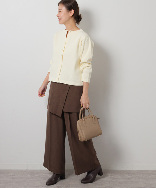 JOURNAL STANDARD relume(ジャーナルスタンダード レリューム)の「《WEB限定追加》ウォッシャブルスポンジニットクルーネックカーディガン(カーディガン/ボレロ・レディース・ネイビー/ホワイト/ブラック・FREE)」の7枚目の写真