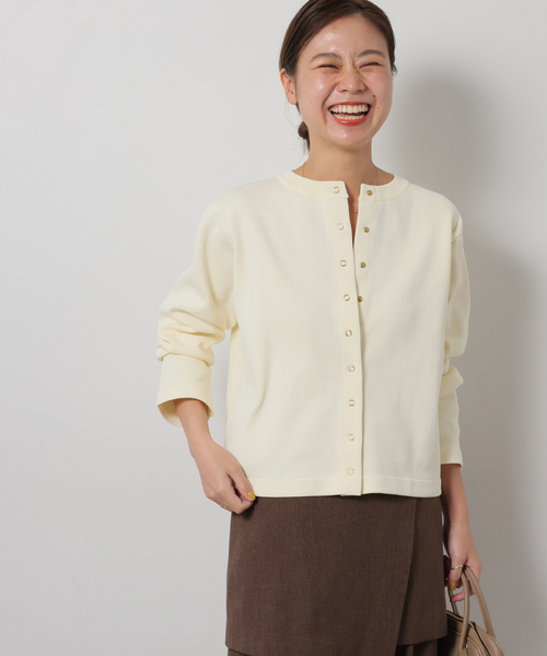 JOURNAL STANDARD relume(ジャーナルスタンダード レリューム)の「《WEB限定追加》ウォッシャブルスポンジニットクルーネックカーディガン(カーディガン/ボレロ・レディース・ネイビー/ホワイト/ブラック・FREE)」の11枚目の写真
