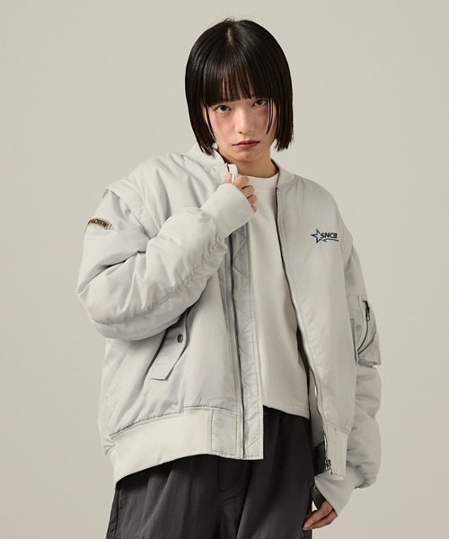 maです Snap club】オーバーサイズ2WAY袖脱着MA-1（MA-1）｜Snap club