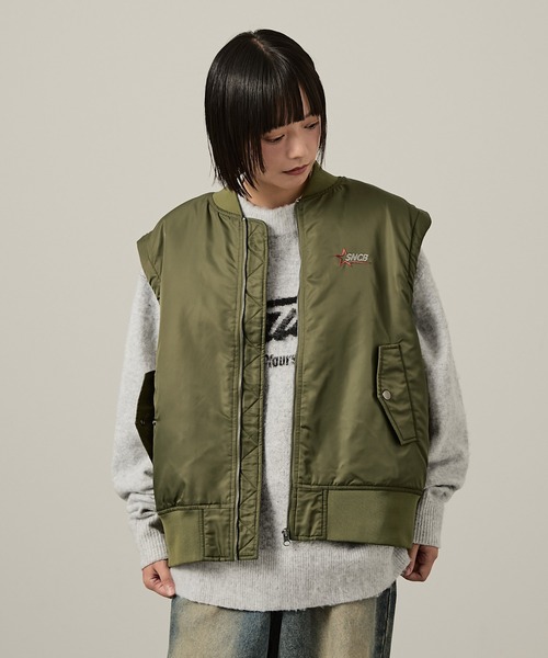 ナナナサーカ×ビューティー＆ユース　コラボ　MA-1 黒　リメイク　ボンバー袖 ナナナサーカ×ビューティー＆ユース コラボ MA-1 黒 リメイク ボンバー