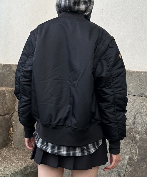 Snap club】オーバーサイズ2WAY袖脱着MA-1（MA-1）｜Snap club