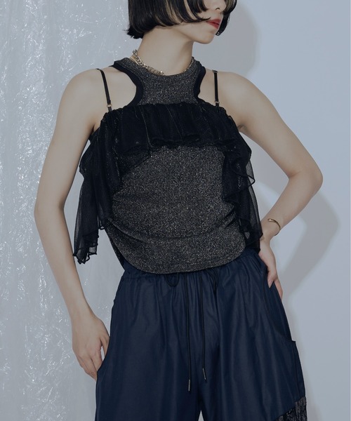 JAN SOLVIE ASSEMBLY litmus フリルビスチェ　ブラック JAN SOLVIE ASSEMBLY litmus フリルビスチェ ブラック