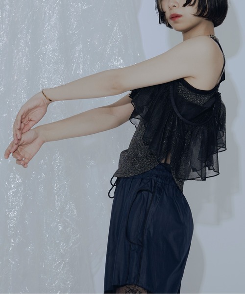 Sparkle sheer 2WAYフリルビスチェ（ベスト）｜Ezick ANNONIM（エ