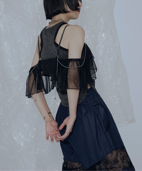 JAN SOLVIE ASSEMBLY litmus フリルビスチェ　ブラック JAN SOLVIE ASSEMBLY フリルビスチェ ブラック リトマス JAN