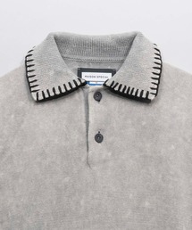 UNISEX》Chemical Over-Dyed Prime-Over Hand Embroidery Knit Polo