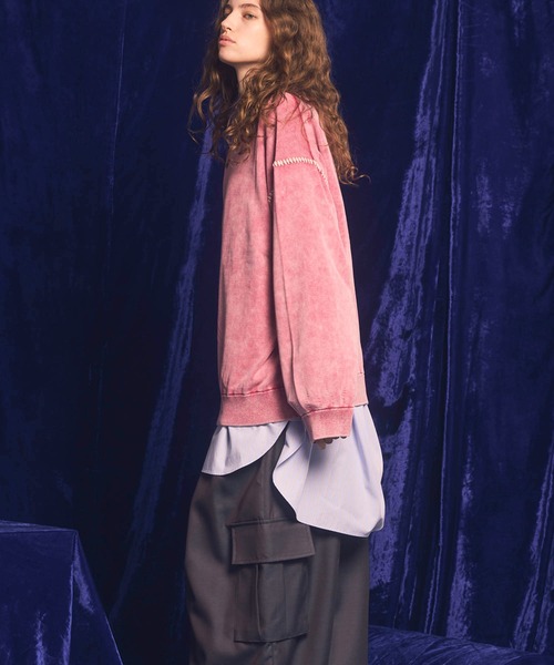 24AW メゾンスペシャル　ケミカルオーバーダイエンブロイダリーニットポロ MAISON SPECIAL(メゾンスペシャル)｜【UNISEX】ケミカルオーバーダイ