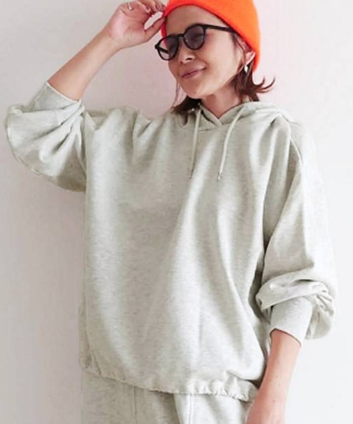 notch.（ノッチ）の「【 notch.by yui 】裾スピンドルパーカー（スウェット・レディース・ブラック/チャコール/ライトグレー/ブラウン・M）」の3枚目の写真