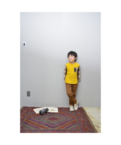 Tappet(タペット)の「シャツスリーブTシャツ(Tシャツ/カットソー・キッズ・マスタード・80cm/90cm/110cm/100cm/120cm/130cm/140cm/150cm/160cm)」の9枚目の写真