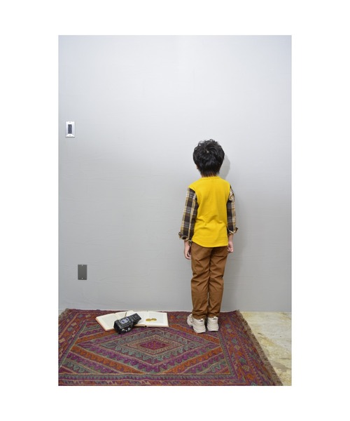 Tappet(タペット)の「シャツスリーブTシャツ(Tシャツ/カットソー・キッズ・マスタード・80cm/90cm/110cm/100cm/120cm/130cm/140cm/150cm/160cm)」の3枚目の写真
