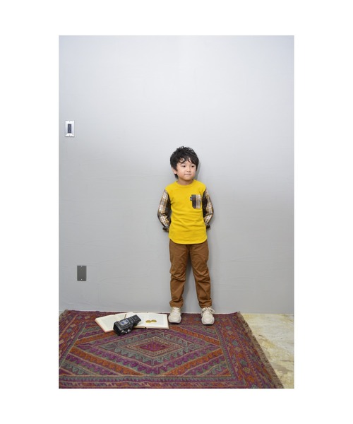 Tappet(タペット)の「シャツスリーブTシャツ(Tシャツ/カットソー・キッズ・マスタード・80cm/90cm/110cm/100cm/120cm/130cm/140cm/150cm/160cm)」の7枚目の写真
