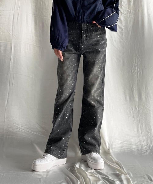 one way（ワンウェイ）の「ラインストーンヴィンテージデニム（デニムパンツ・レディース・ブラック/ブルー・SMALL/MEDIUM）」の3枚目の写真