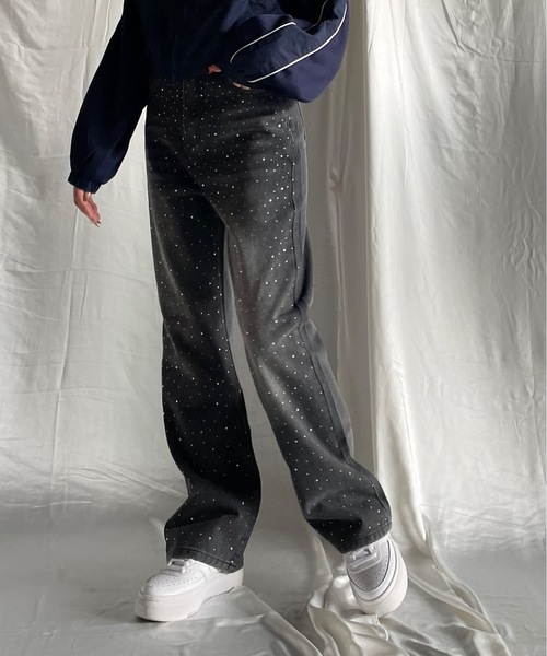 one way（ワンウェイ）の「ラインストーンヴィンテージデニム（デニムパンツ・レディース・ブラック/ブルー・SMALL/MEDIUM）」の4枚目の写真