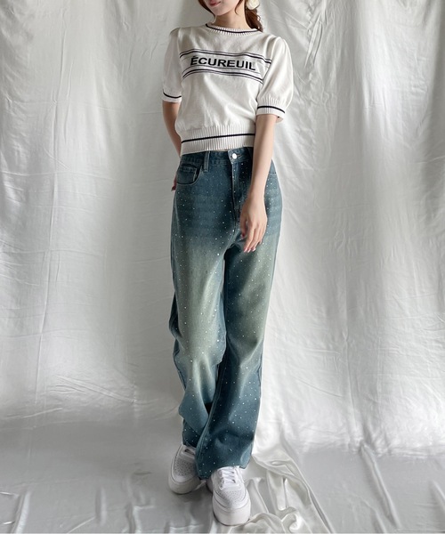 one way（ワンウェイ）の「ラインストーンヴィンテージデニム（デニムパンツ・レディース・ブラック/ブルー・SMALL/MEDIUM）」の10枚目の写真