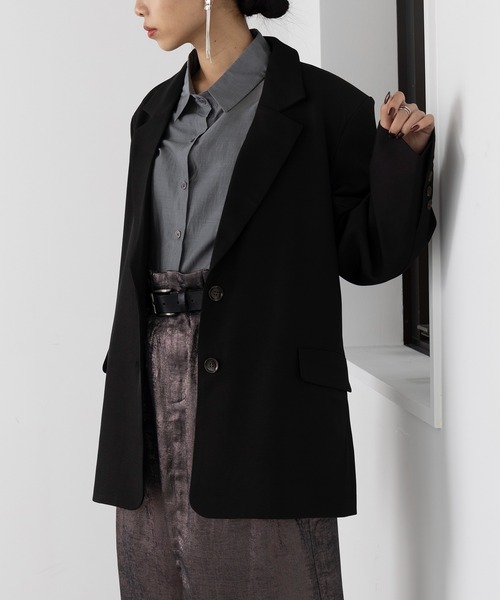 MAISON BREEZE（メゾンブリーズ）の「【MAISON BREEZE】スーツ地ツイルシングルテーラードジャケット 32105H331 XNN（テーラードジャケット・レディース・カーキ/グレー/ブラック・FREE）」の5枚目の写真