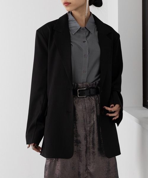 MAISON BREEZE（メゾンブリーズ）の「【MAISON BREEZE】スーツ地ツイルシングルテーラードジャケット 32105H331 XNN（テーラードジャケット・レディース・カーキ/グレー/ブラック・FREE）」の4枚目の写真