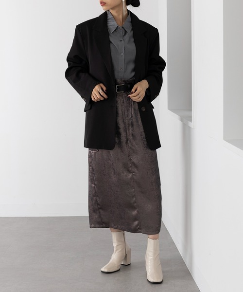 MAISON BREEZE（メゾンブリーズ）の「【MAISON BREEZE】スーツ地ツイルシングルテーラードジャケット 32105H331 XNN（テーラードジャケット・レディース・カーキ/グレー/ブラック・FREE）」の9枚目の写真