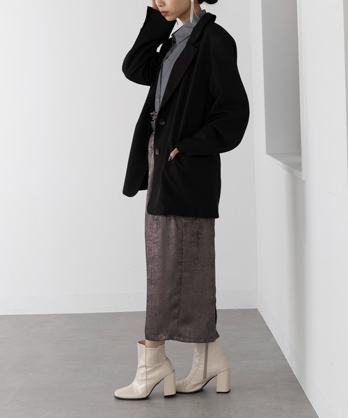 MAISON BREEZE（メゾンブリーズ）の「【MAISON BREEZE】スーツ地ツイルシングルテーラードジャケット 32105H331 XNN（テーラードジャケット・レディース・カーキ/グレー/ブラック・FREE）」の10枚目の写真