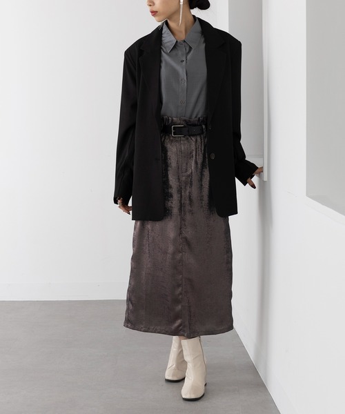 MAISON BREEZE（メゾンブリーズ）の「【MAISON BREEZE】スーツ地ツイルシングルテーラードジャケット 32105H331 XNN（テーラードジャケット・レディース・カーキ/グレー/ブラック・FREE）」の11枚目の写真