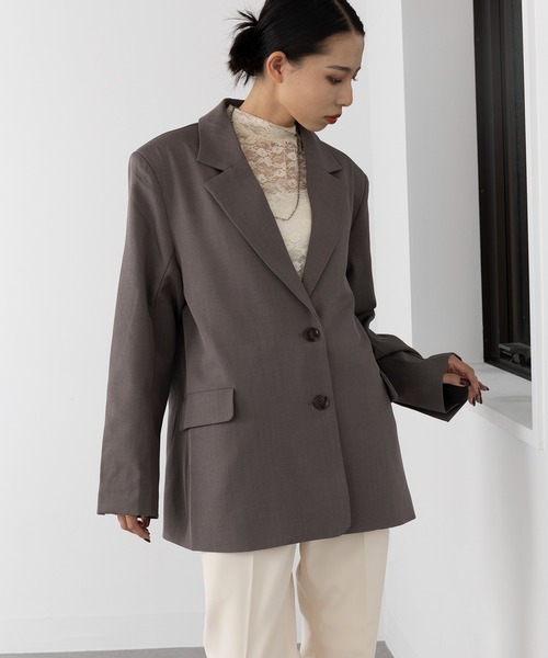 MAISON BREEZE（メゾンブリーズ）の「【MAISON BREEZE】スーツ地ツイルシングルテーラードジャケット 32105H331 XNN（テーラードジャケット・レディース・カーキ/グレー/ブラック・FREE）」の15枚目の写真