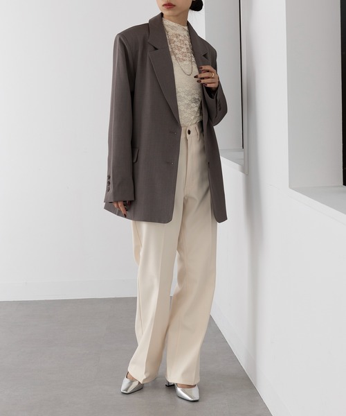 MAISON BREEZE（メゾンブリーズ）の「【MAISON BREEZE】スーツ地ツイルシングルテーラードジャケット 32105H331 XNN（テーラードジャケット・レディース・カーキ/グレー/ブラック・FREE）」の16枚目の写真