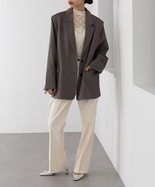 MAISON BREEZE（メゾンブリーズ）の「【MAISON BREEZE】スーツ地ツイルシングルテーラードジャケット 32105H331 XNN（テーラードジャケット・レディース・カーキ/グレー/ブラック・FREE）」の17枚目の写真