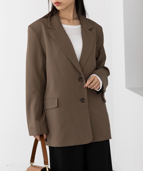 MAISON BREEZE（メゾンブリーズ）の「【MAISON BREEZE】スーツ地ツイルシングルテーラードジャケット 32105H331 XNN（テーラードジャケット・レディース・カーキ/グレー/ブラック・FREE）」の19枚目の写真