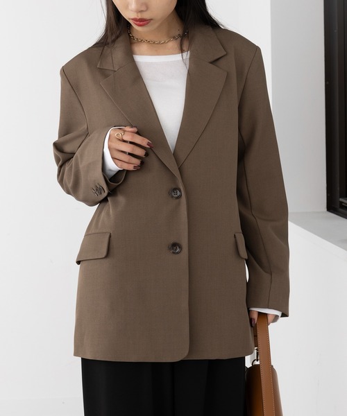 MAISON BREEZE（メゾンブリーズ）の「【MAISON BREEZE】スーツ地ツイルシングルテーラードジャケット 32105H331 XNN（テーラードジャケット・レディース・カーキ/グレー/ブラック・FREE）」の18枚目の写真