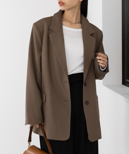 MAISON BREEZE（メゾンブリーズ）の「【MAISON BREEZE】スーツ地ツイルシングルテーラードジャケット 32105H331 XNN（テーラードジャケット・レディース・カーキ/グレー/ブラック・FREE）」の22枚目の写真