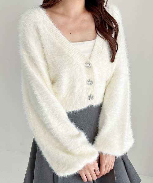 Heather（ヘザー）の「ジュエルボタンカーディガン 150137