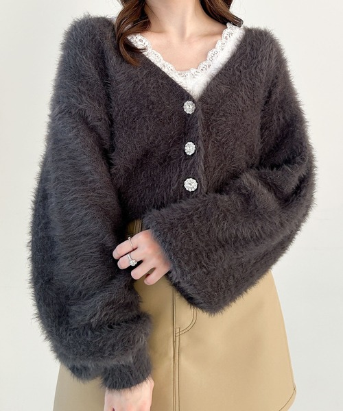 セール】ジュエルボタンカーディガン 150137（カーディガン/ボレロ